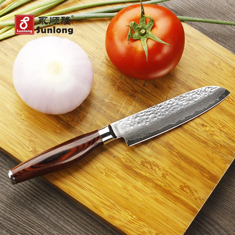Sunlong 5 дюймовый острый нож Santoku инструменты из дамасской стали японский для knife vg10