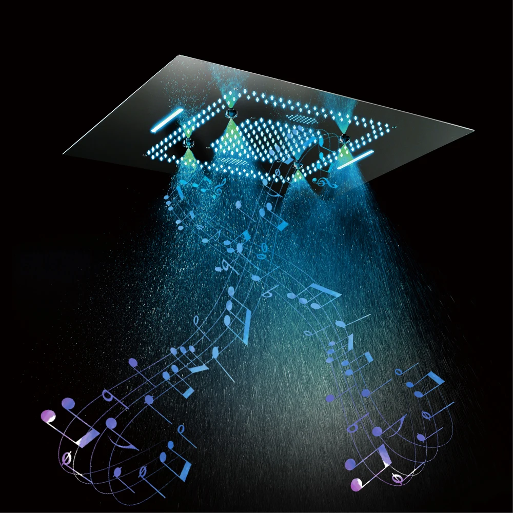 Bluetooth Music Showerhead LED Light Shower Music Waterproof Speaker Showerhead Waterfall,Misty Bathroom 304SUS Showers 60*80cm Bluetooth Music Showerhead LED Light Shower Music Waterproof Speaker Showerhead Waterfall,Misty Bathroom 304SUS Showers 60*80cm