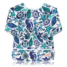 Ohbabyka водонепроницаемый нагрудник для кормления ребенка карман ткань с длинным рукавом для девочки/нагрудник для мальчика мультфильм шаблон Детские нагрудники и салфетки для отрыжки