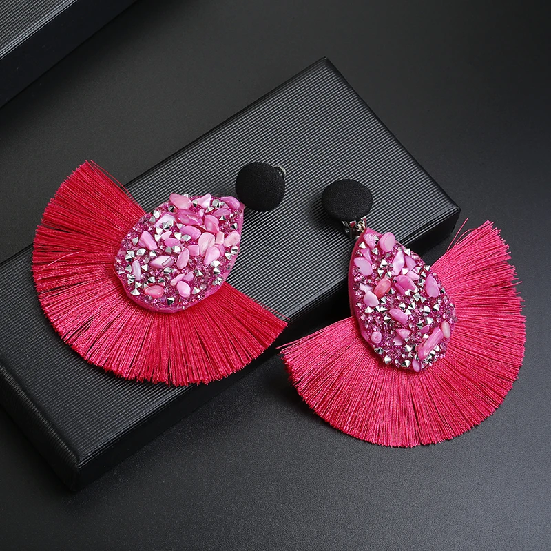 Ethnic Bohemia Tassel Clip On Earrings For Women Ear Clip Earrings Clip Earrings Ear Clip Ear Accessories