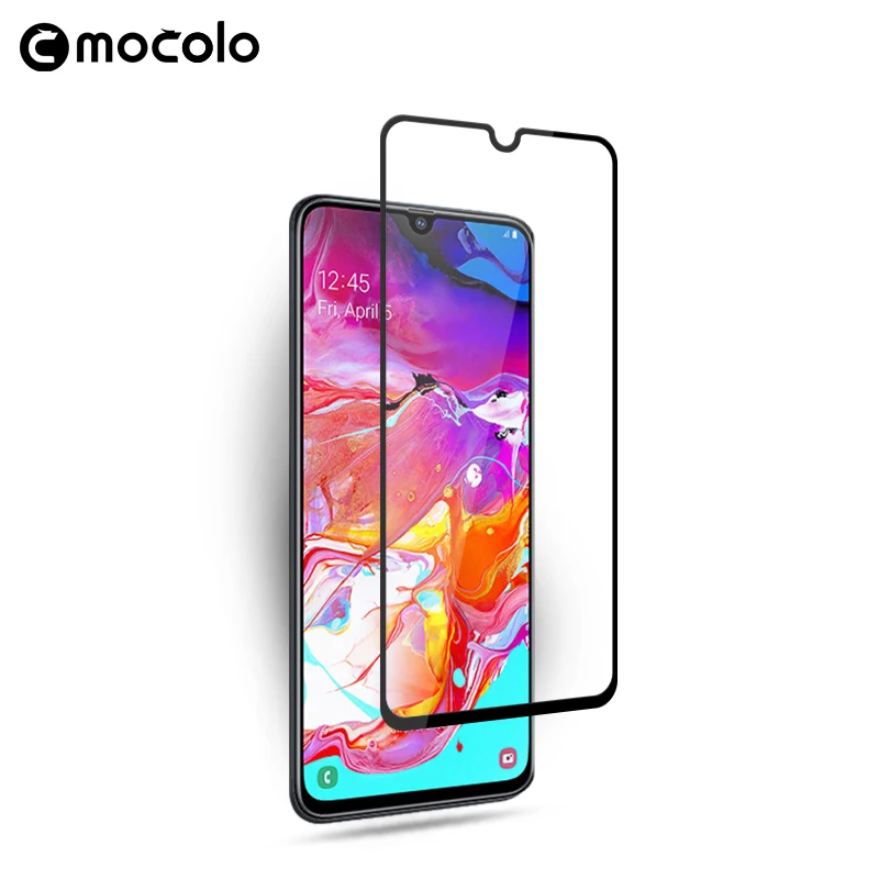 

for Samsung A30 Screen Protector Mocolo Full Cover Full Glued Adhesive Tempered Glass film for Samsung A50 A70 Screen Protector