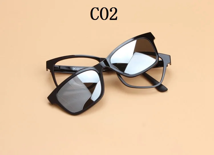 Ширина-136 пластиковые очки для близорукости, оправа на магните, зеркальные, яркие, поляризационные солнцезащитные очки в оправе, мужские, женские, зажим, 2074, очки унисекс