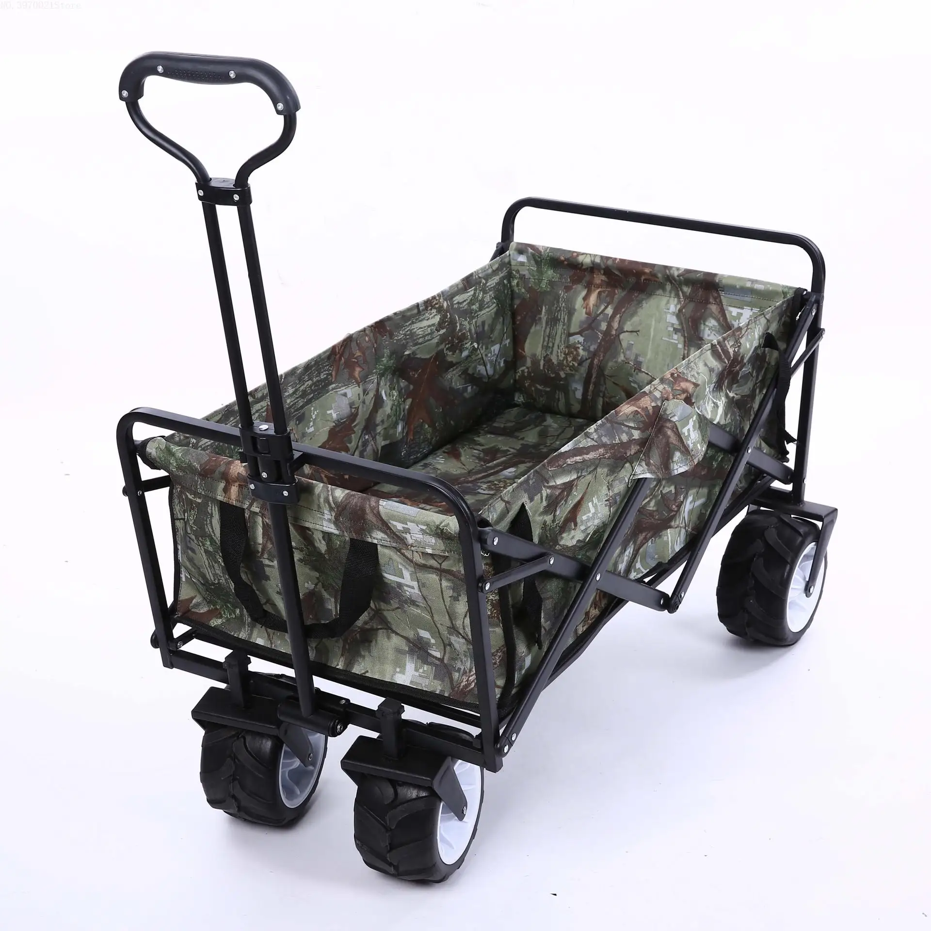 

Stainless Steel Camouflage Pet Stroller Portable Folding Shopping Cart Four-wheeled Trolley for Outdoor Camping Fishing