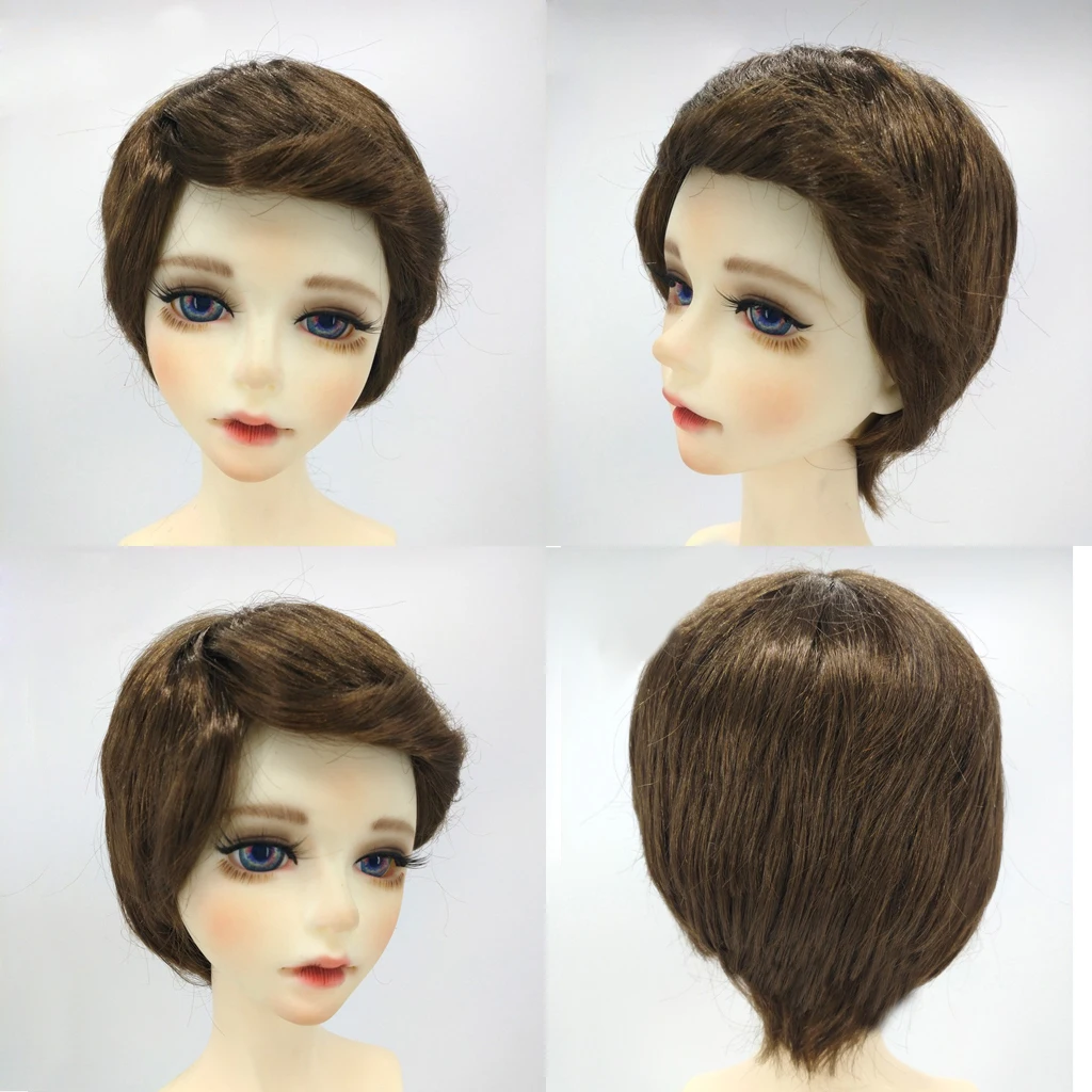 1/4 BJD Doll Short Curly Hair Brown Wig 8-9 inch 18-20cm for AOD DOC Dollfie DK-BLUE Accessorie | Игрушки и хобби