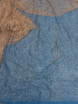 

high qualith shinning SH-144 glued glitter african Tulle lace fabric french net lace fabric