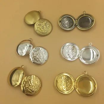 

20mm Circle Frame Photo Locket Pendant Metal Charms DIY Jewelry Making Multi-color Plated