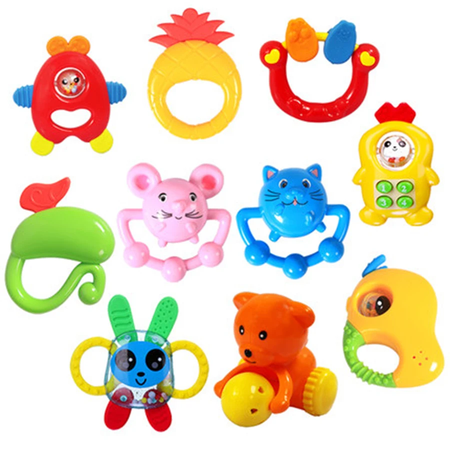 Baby Toy Set 0 12 Months Teether Rattles Mobility On The Bed Plastic