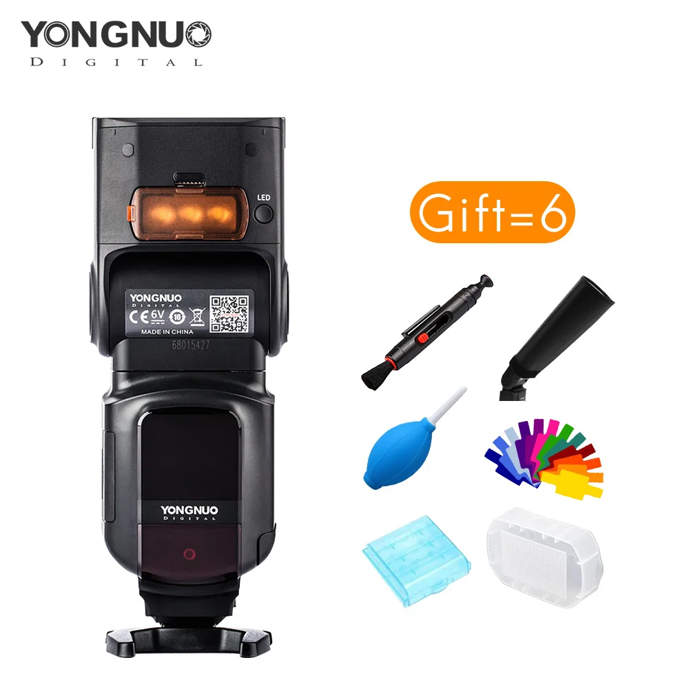

yongnuo flash YN968EXRT High speed sync 1/8000 can shutter by YN E3 560TX speedlite for canon 5DmarkIV cameras with three LED