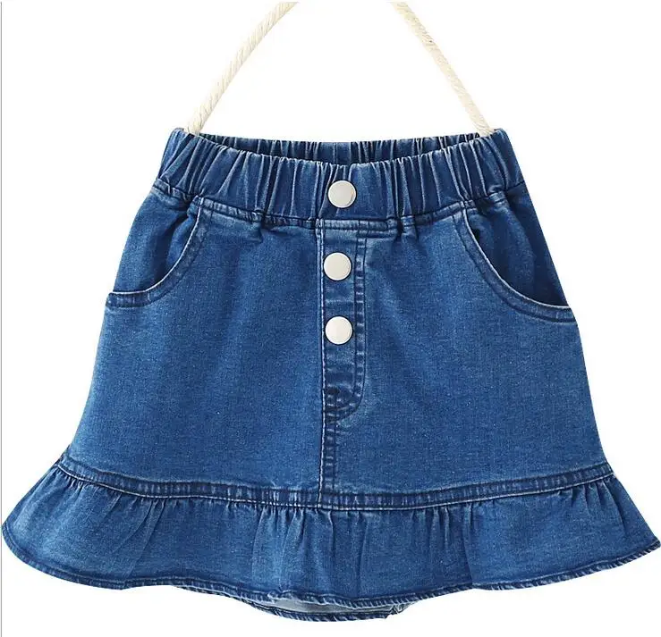 Джинсовая юбка с оборками заклепками на лето|skirt girl|skirt childrenskirt baby girl |