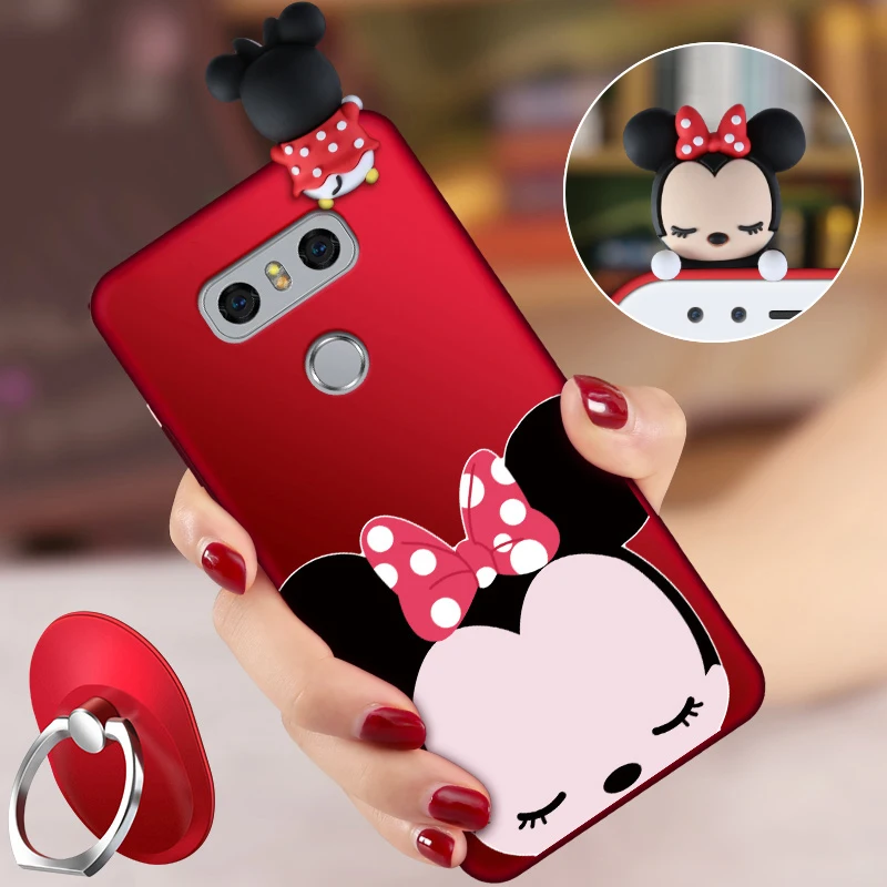 

For LG G6 case with Lanyard full coverage protector Cartoon papa style 3D Cute soft silicon Fitted Case for lg g6 case cover