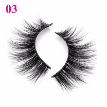 3D натуральная 1 пара ресниц норки Hand Made Полный Газа Накладные ресницы естественно Длинные ресницы 03