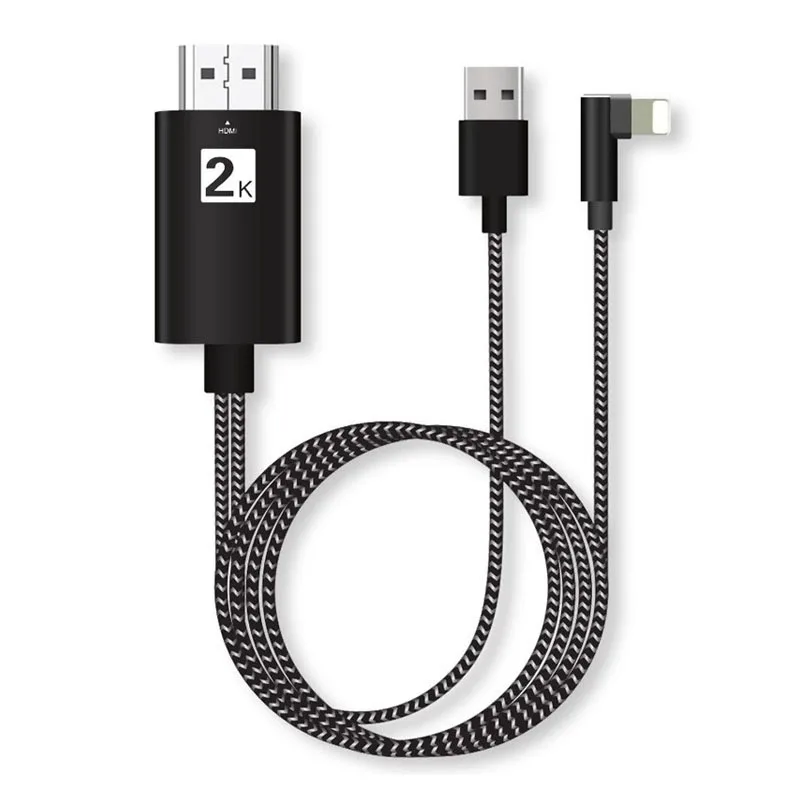 90 درجة ل البرق إلى hdmi محول كابل ، ل البرق الرقمية av محول إلى 1080 وعاء hdtv آيفون x ، 8,7/لباد الهواء/مصغرة
