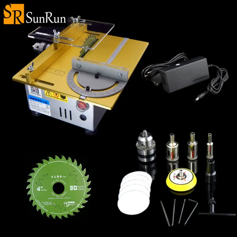 Multifunction Mini Table Saw Handmade Woodworking Bench Lathe Electric Polisher Grinder DIY Model Cutting Saw 7000RPM B12 Chuck