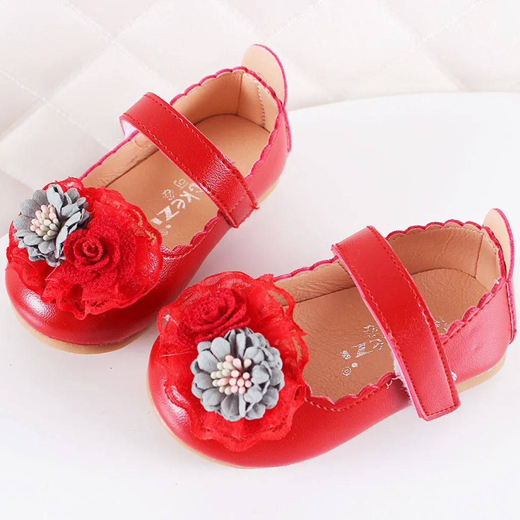 

LONSANT baby shoes Leather Girls Sandals lace Flower Shallow Kids shoes summer spring Toddler Baby Elegant Princess Shoes
