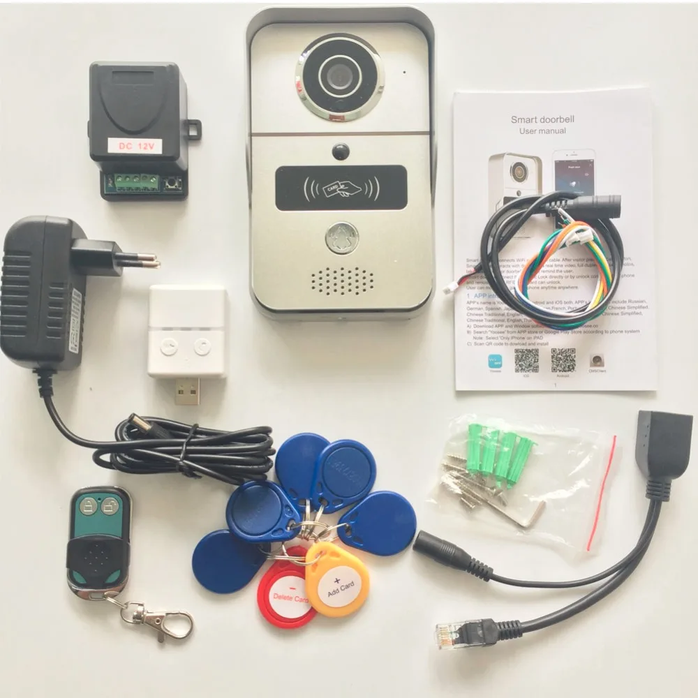 bilder für Wifi video-türsprechanlage türklingel Wireless Intercom Unterstützung IOS Android RFID Keyfob Zugang Video-türsprechanlage Intercom + Glocke bilder für Wifi video-türsprechanlage türklingel Wireless Intercom Unterstützung IOS Android RFID Keyfob Zugang Video-türsprechanlage Intercom + Glocke