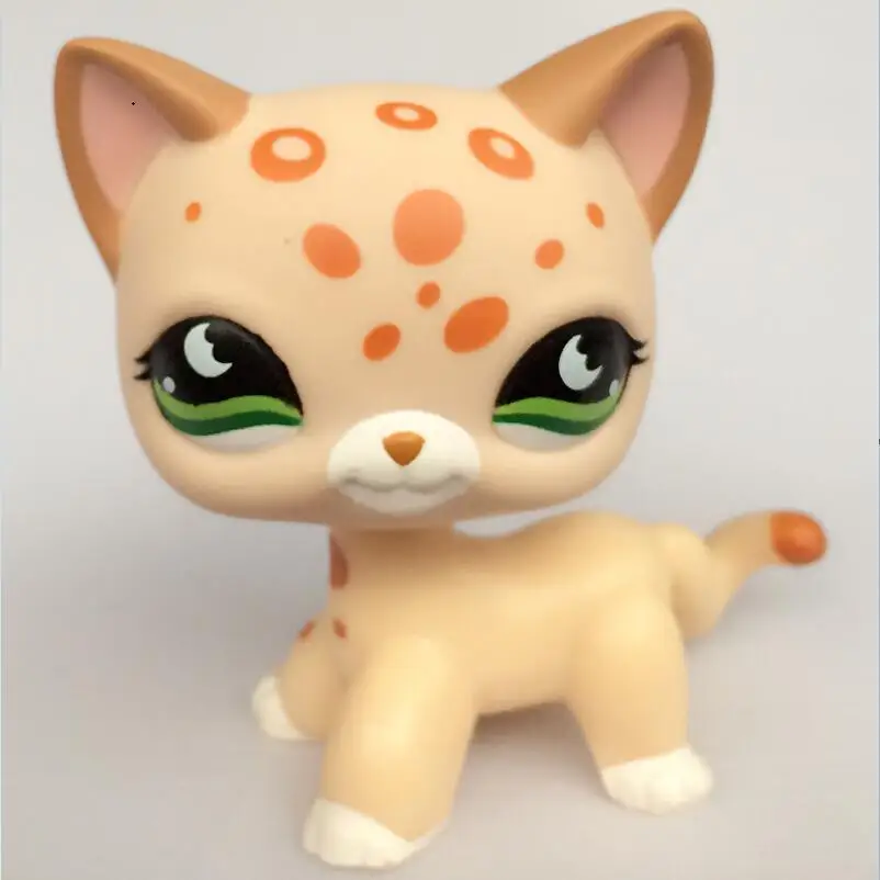 pet shop lps toys Short Hair kitty 852 pet shop Tan Brown Spotted Leopard