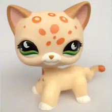 pet shop lps toys Short Hair kitty 852 pet shop Tan Brown Spotted Leopard