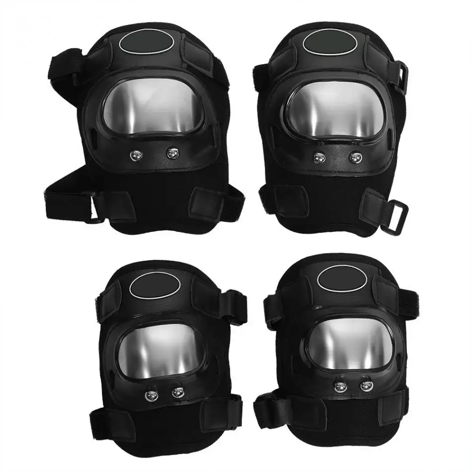 

4 Pcs/set Motorcycle Motocross Cycling Elbow and Knee Pads Protector Guard Armors Set Black