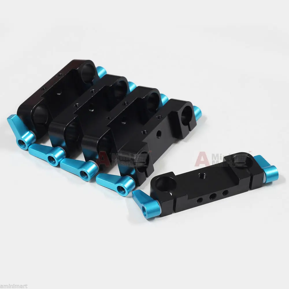 

5pcs Adapter Rod Clamp Railblock Block fr 15mm Rod Support Rail System DSLR Rig