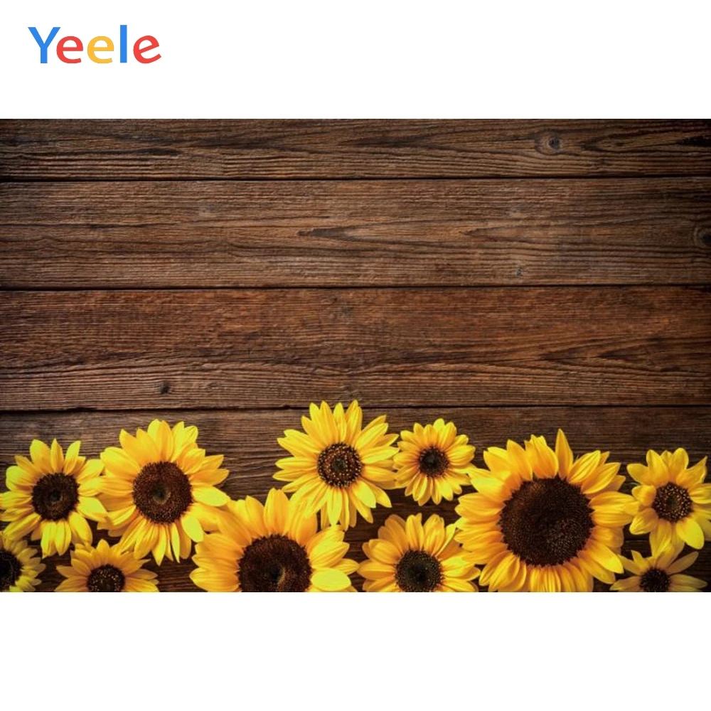 Yeele Wooden Board Sunflowers Children Portrait Photography Background Customized Photographic Backdrops For Photo Studio | Электроника