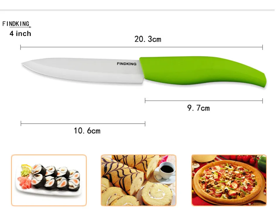 Высококачественный набор из 5 предметов, Набор для кухни с цирконием, керамический набор ножей " 4" " дюймов+ Овощечистка+ держатель