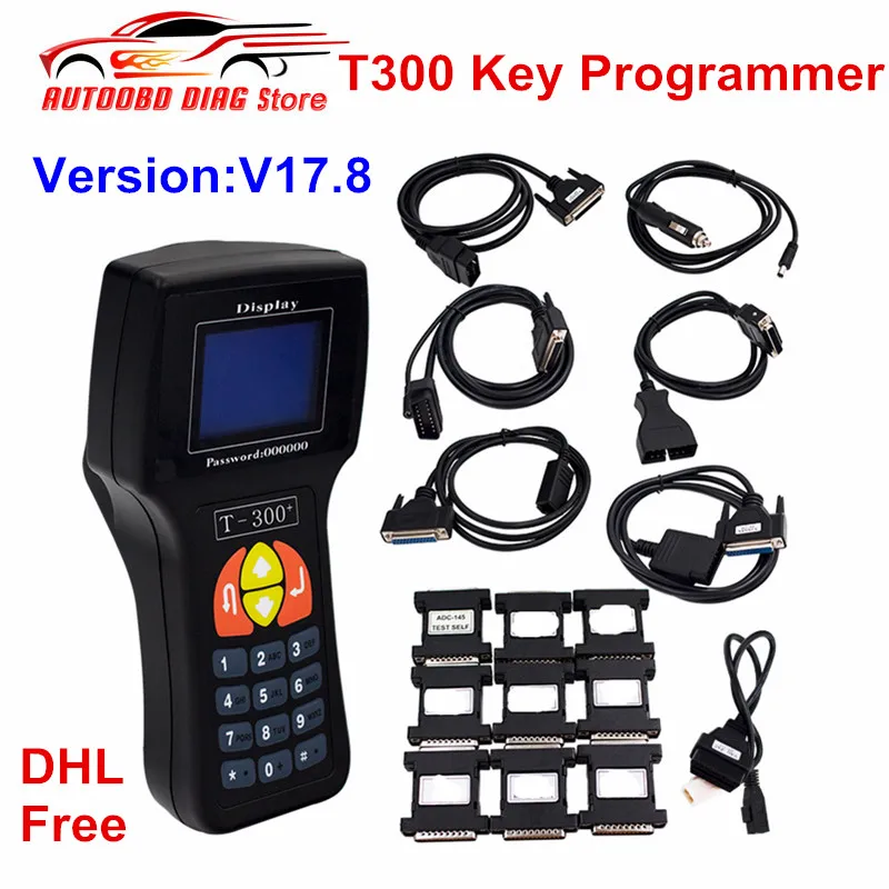 DHL Free T300 профессиональный автомобильный программатор ключей V17.8 декодер