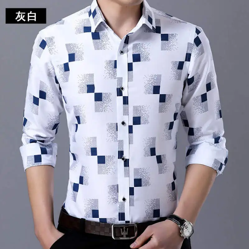 Летняя брендовая новая рубашка прибыла хлопок мужские рубашки короткий рукав Повседневная клетчатая уличная Chemise Homme мужская мода - Цвет: hui bai