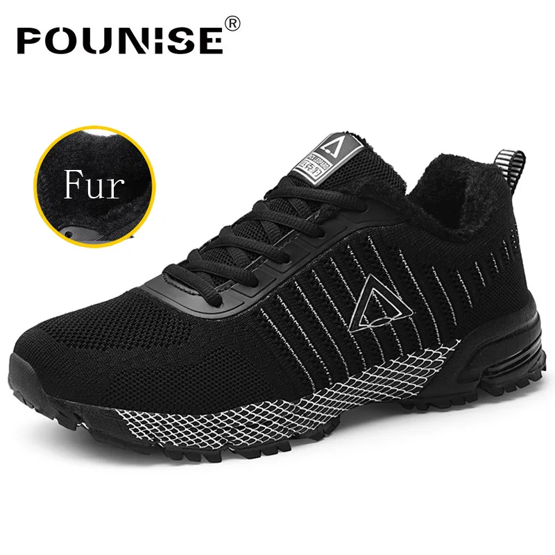

men's winter sneakers with fur Mans footwear casual sneakers men's shoes krasovki male shoes trainer walking shoes plus 39-45