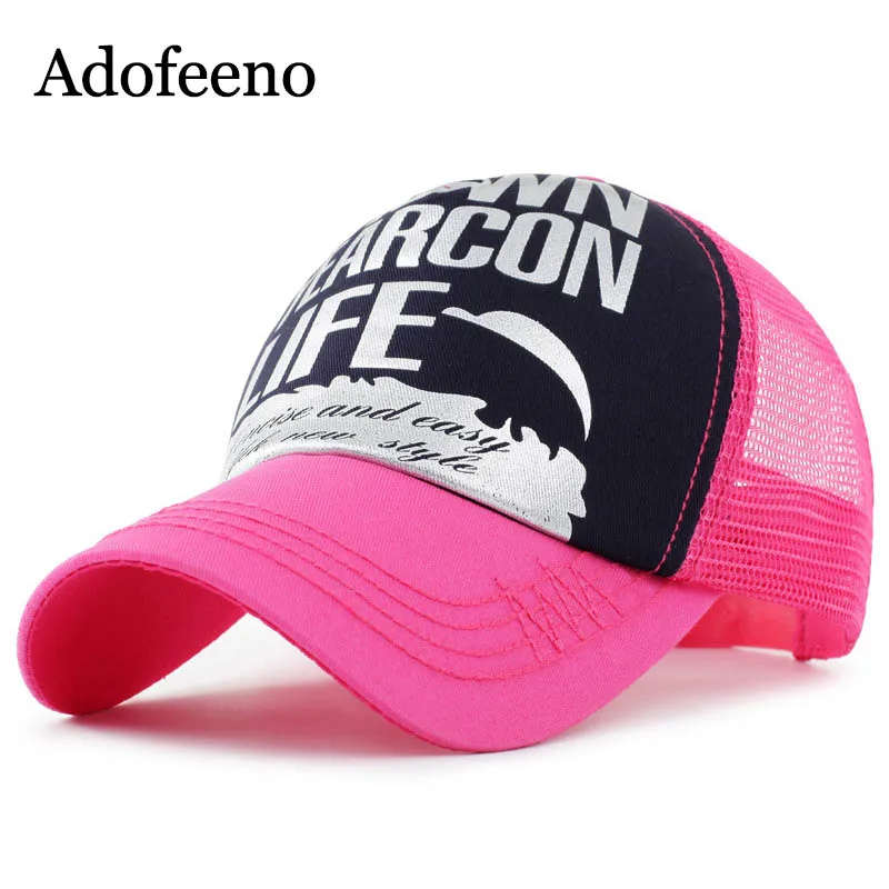 Летняя бейсболка для мужчин и женщин модные ковбойские шляпы Новые с буквами наружу Snapback - Цвет: pink blue