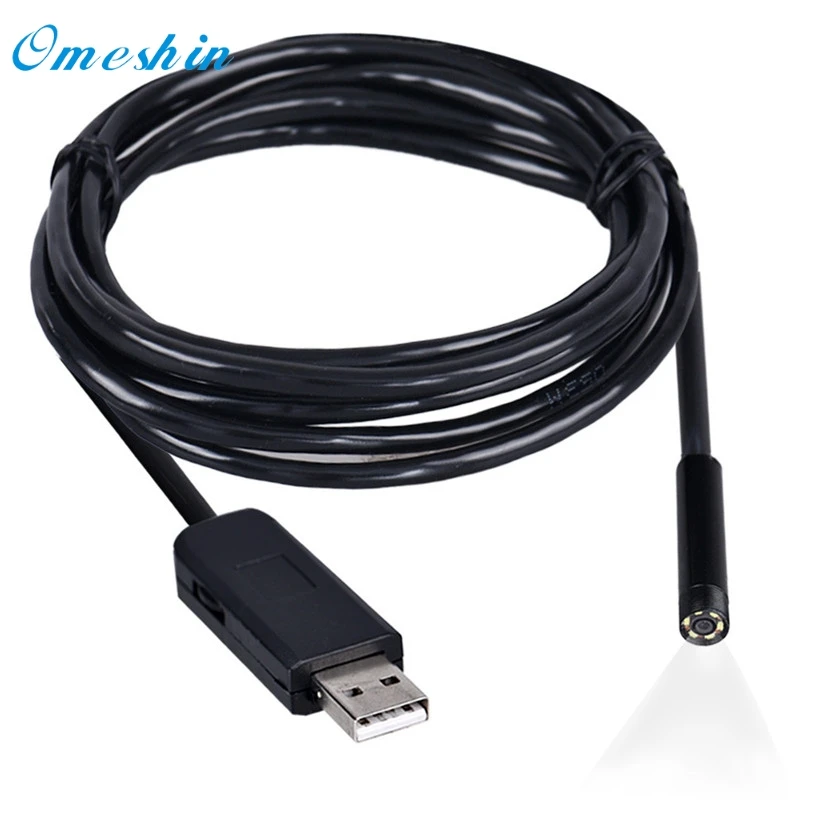 

OMESHIN 2M 6LED USB Waterproof Endoscope Borescope Snake Inspection Camera 7mm tube endoscope