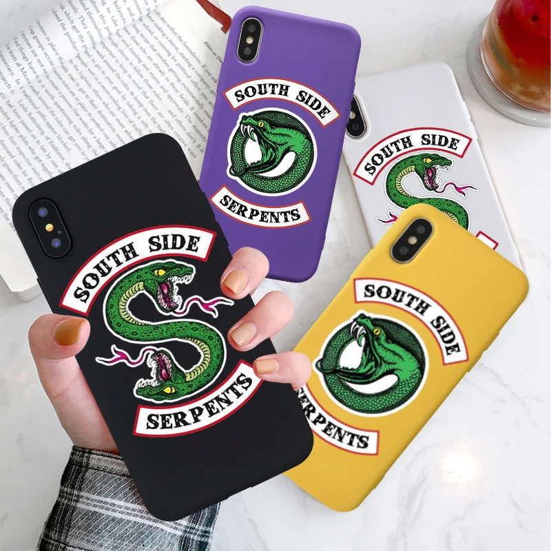 GYKZ American TV Riverdale Southside Serpents Phone Case For iPhone X XS MAX XR X 7 8 6 6s Plus Soft Silicone Back Cover Coque