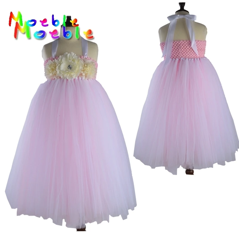 

2018 Flower Girl Wedding Tutu Dress Photo Props Summer Style Toddler Girls Clothing Princess Party Pageant Long Dresses
