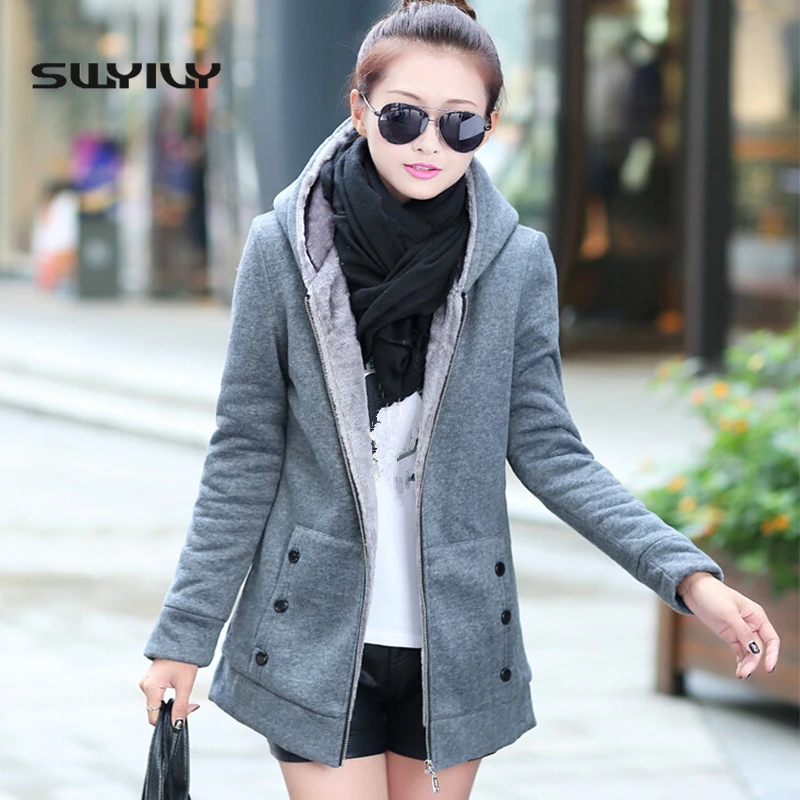 2017 Winter Woman Jackets Hoodies coat  female moletom thicken moleton feminino cashmere sweatershirt  3XL Discount