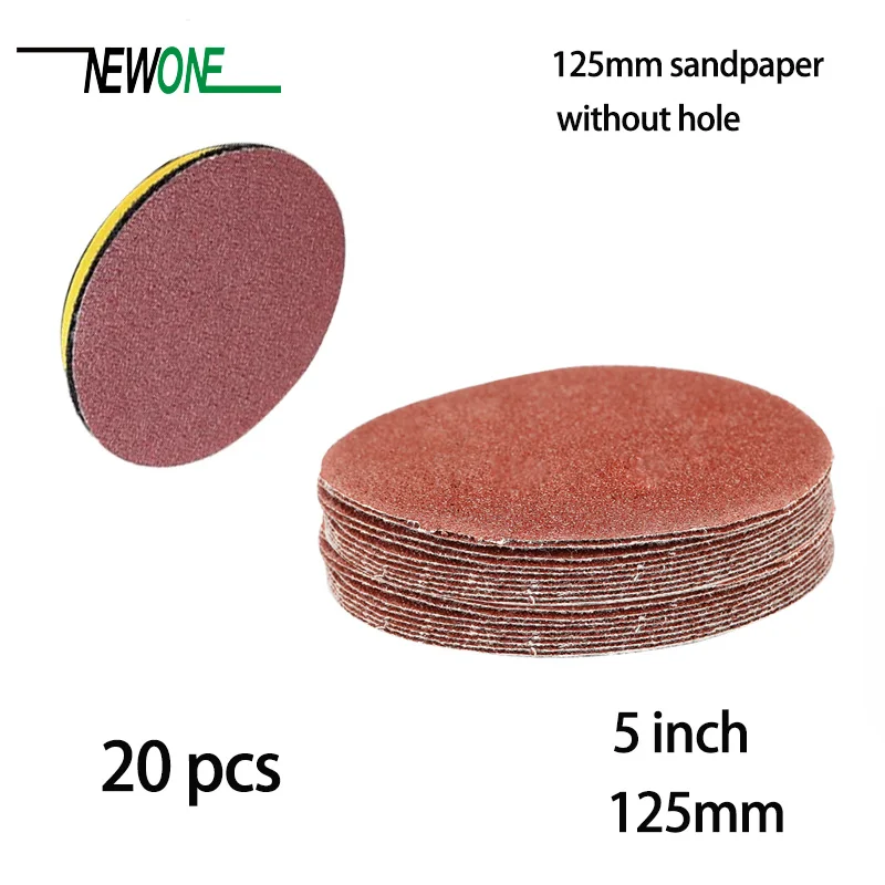 20pcs 125mm sanding disc without hole sanding polishing paper with grit