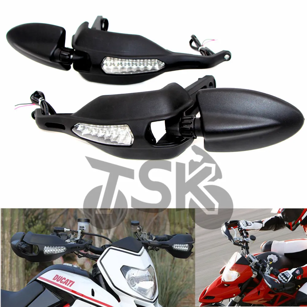 For DUCATI 796 Hypermotard 1100S  2009-10 Handlebar Protector with Turn Signal Light Lamp and Mirror