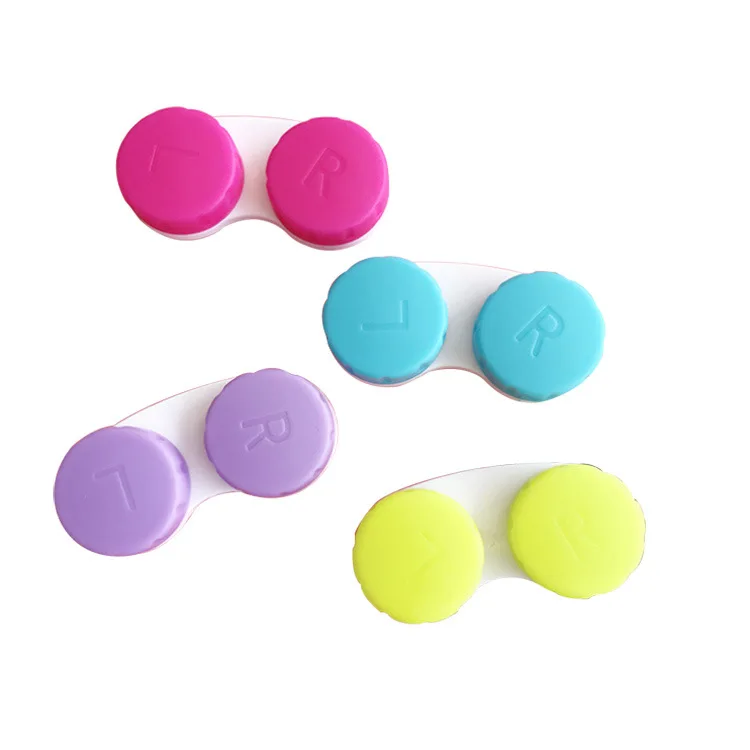 

10Pcs contact lens L+R cases Storage Holder Soaking Container Travel Accessaries Candy Colored Many Styles Eye Contact Lens Box