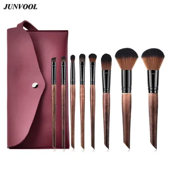 

8pc Professional Makeup Brushes Tool with Cosmetic Bag Make-up Kit Wood Handle Make Up Brush Set Brown Pincel Maquiagem