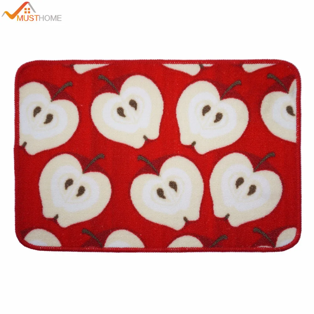 Polyester Apple Pattern Doormat Entrance Mats Kitchen 40x60cm 