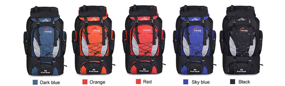 Рюкзаки 80L походный рюкзак для кемпинга, сумка для спорта на открытом воздухе, сумки для путешествий, водонепроницаемый мужской рюкзак для альпинизма, мочила для похода XA535-1WA
