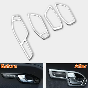 

4pcs ABS Car Interior Door Side Handle Bowl Cover Trim Frame Decoration For 2015 Land Rover Range Rover Evoque Car Styling