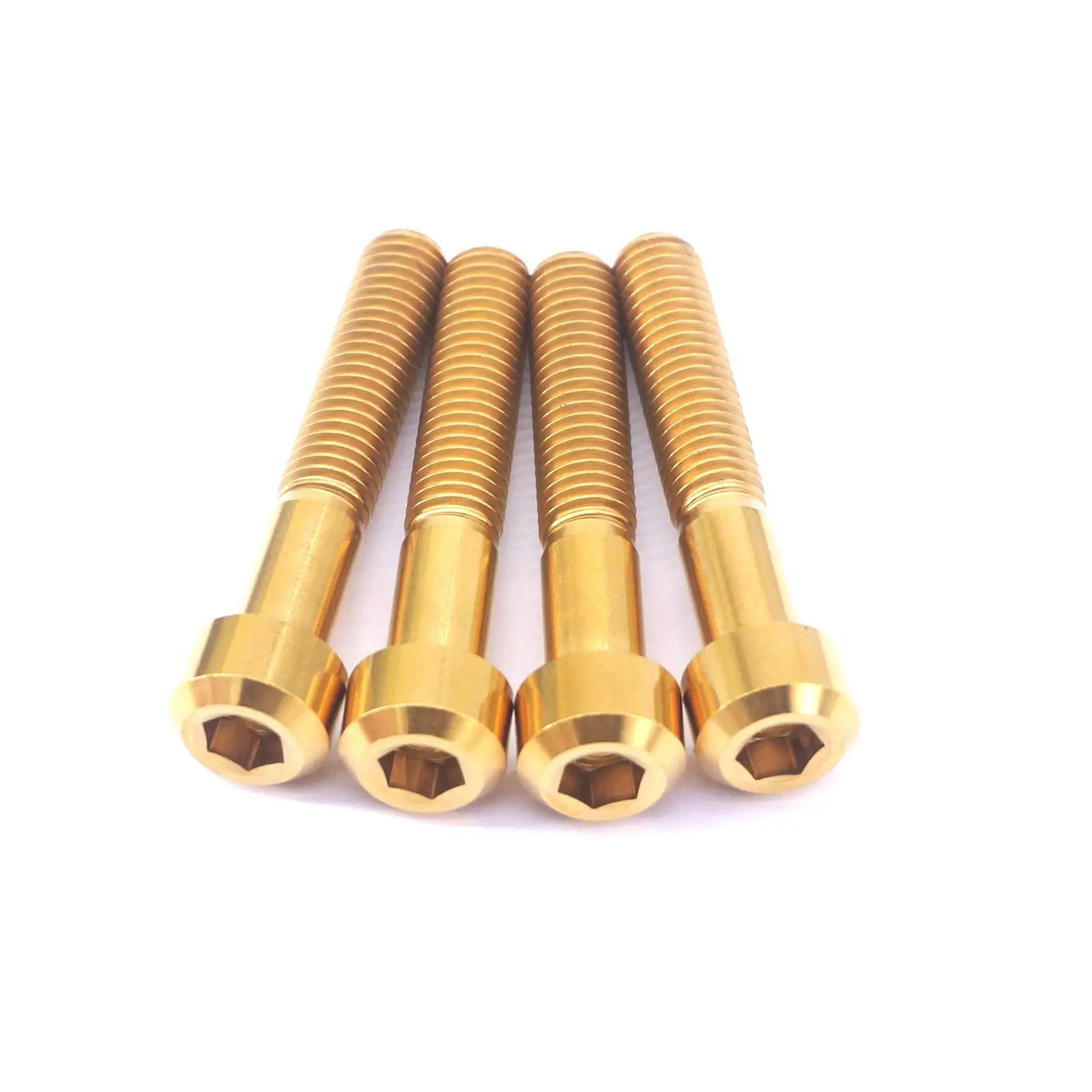 

4 PCS M8x45mm Golden GR5 Titanium Hex Socket Cap Head Bolts For Motorcycle