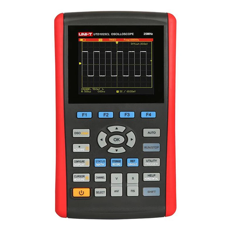 

UNI-T UTD1025CL Handheld Digital Storage Oscilloscopes 3.5"LCD Digital Display Fully Auto Scale Oscilloscopes with Multimeter