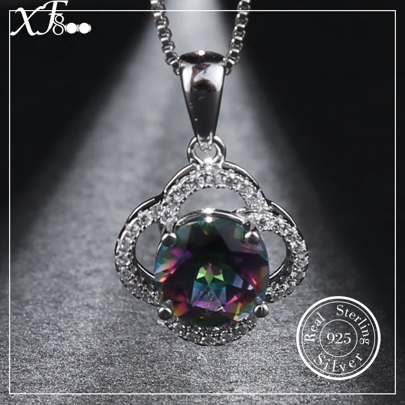 Женское ожерелье из серебра 925 пробы с подвеской в виде топаза|fine jewelry|gifts for womengifts