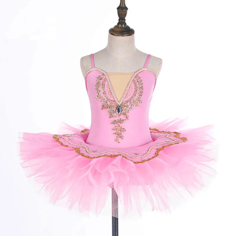Балетное платье мизинец танцевальное платье-пачка для девочек маленький белый Лебединое озеро танцевальное платье розовый милый костюм для девочек 4 цвета