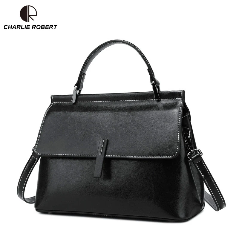 

2019 New Spring Fashion Solid Leather Women Lady Shoulder Bags Criss-Cross Cow Leather Vintage Handbags Satchels