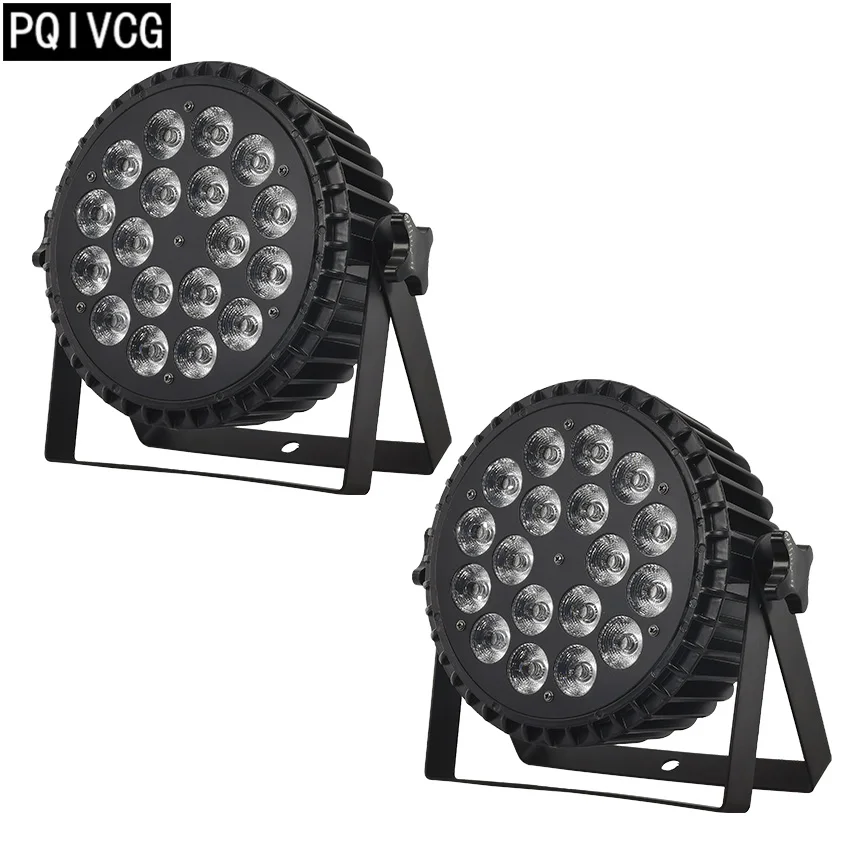 2 шт./18X18W Led par Светильник RGBWA + UV 6in1 литой алюминий 18 Вт led плоский сценический DMX512 DJ