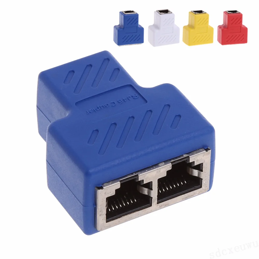1 To 2 Way RJ45 LAN Ethernet Network Cable Splitter Extender T Adapter