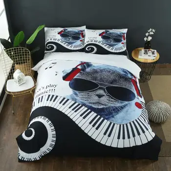 

Free Shipping 3D Bedding Set Skull Angel Duvet Cover Pillowcase Beauty Kiss Skull Bed Linen Sets Wolf skull Cat Mr Decoration