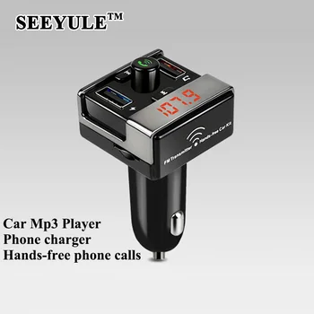 

1pc SEEYULE Car Wireless Bluetooth Hands-free Phone Call Player FM Transmitter Modulator Car Music Mp3 Player USB phone charger