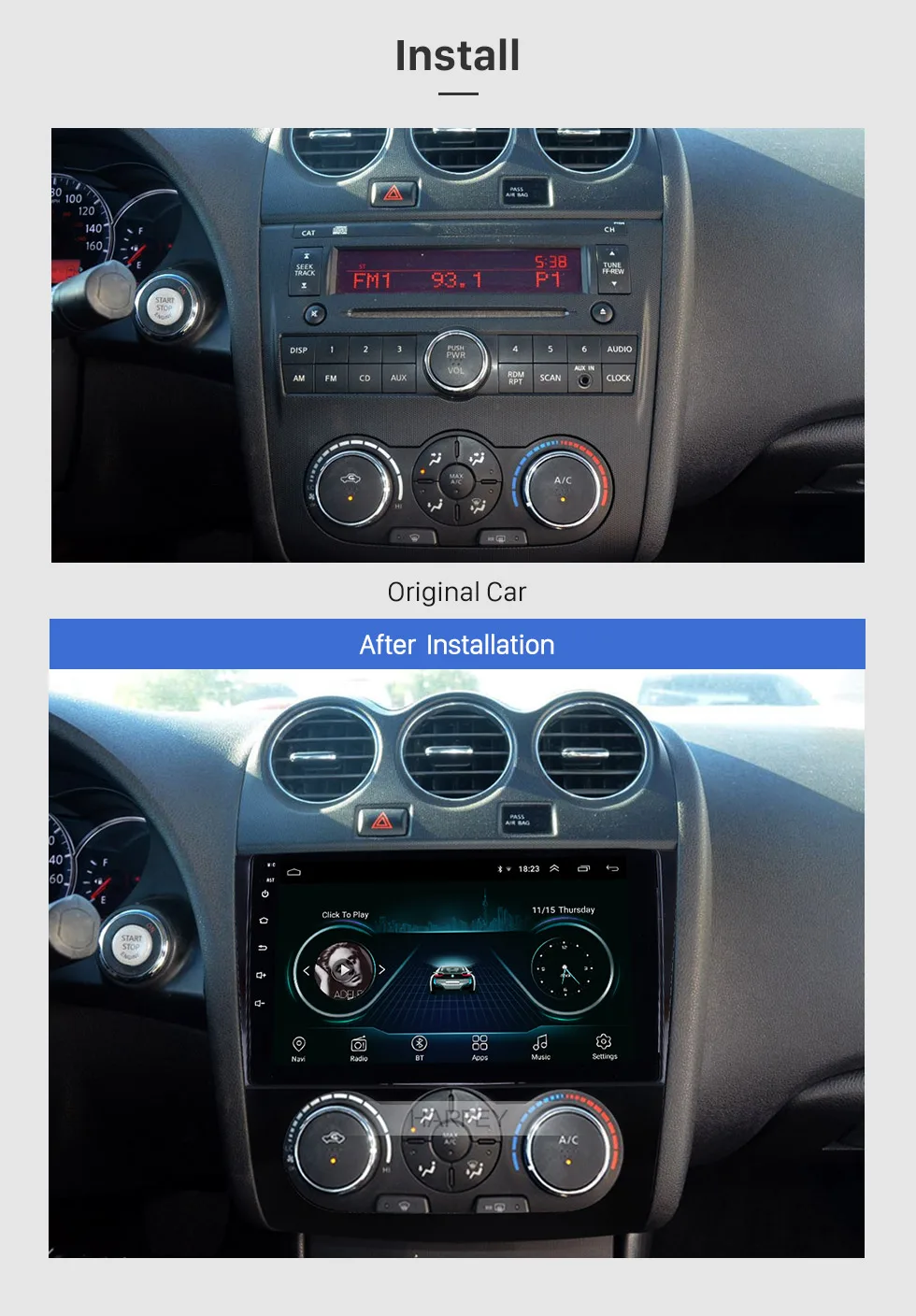 Clearance Harfey 9 inch Android 8.1 Multimedia Player for Nissan Teana ALTIMA 2008-2012 Auto A/C HD Touchscreen Radio with GPS Navi WIFI 18 Clearance Harfey 9 inch Android 8.1 Multimedia Player for Nissan Teana ALTIMA 2008-2012 Auto A/C HD Touchscreen Radio with GPS Navi WIFI 18
